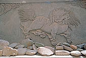 Ladakh - Leh, detail graved on a chorten 